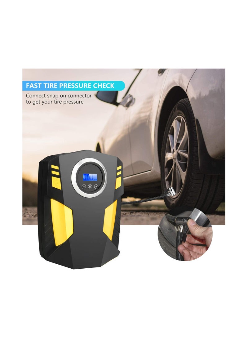 ARNOTEC - Digital Car Tyre Inflator Air Compressor with Auto Stop and LED Light 12V Fast Portable Air Pump for Car - Image 1