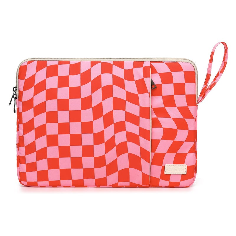 EZrelia Laptop Sleeve 13.3 inch14 Inch, 15.6inchWater Resistant Traveling Computer Cover with Handle, Shockproof Protective Carrying Laptop Case (Y8-Pink Checker, 14 inch) - Image 1