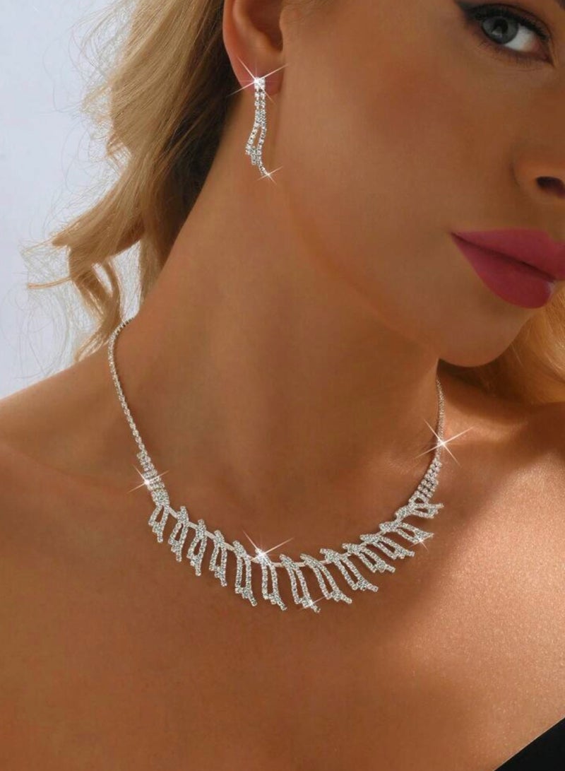 إيكوال طقم اكسسوارات نسائي مرصع بالزركون بتصميم أنيق ورائع - Image 2