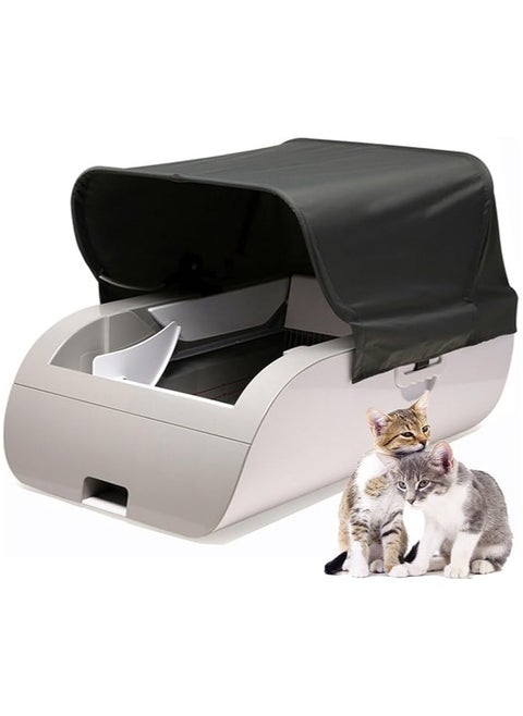 Automatic Litter Box, Self Cleaning Litter Box, Automatic Large Cat Litter Tray with Hood, APP Control Robot Cat Litter Box with Litter Tray Liners, Superior Odor Control Smart Cats Toilet