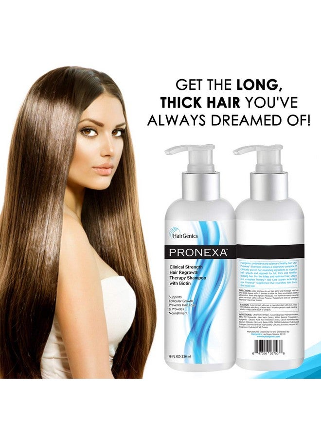 برونيكسا شامبو هيرجينكس برونكسا كلينيكال سترينث لعلاج تساقط الشعر ونمو الشعر وإعادة نموه مع البيوتين والكولاجين وحاصرات ديهدروتستوستيرون للشعر الخفيف، 8 أونصة سائلة. - Image 3