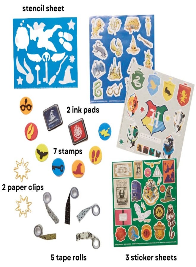 إنوفيتيف ديزاينز مجموعة دفاتر هاري بوتر بتصميمات مبتكرة للأطفال - طقم دفاتر سماش الجلدية مع ملصقات وطوابع وشريط لاصق - Image 3