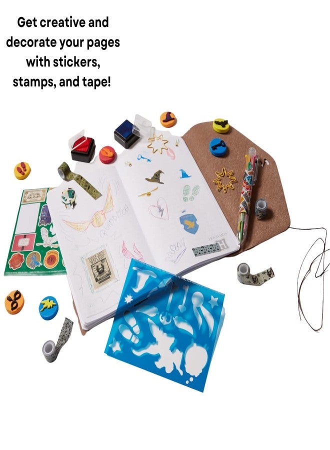 إنوفيتيف ديزاينز مجموعة دفاتر هاري بوتر بتصميمات مبتكرة للأطفال - طقم دفاتر سماش الجلدية مع ملصقات وطوابع وشريط لاصق - Image 4