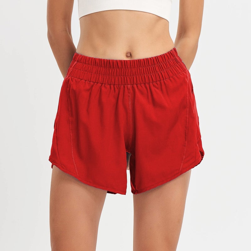 Generic Breathable Quick-Dry Yoga Shorts Big red