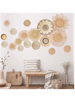 18Pcs Boho Basket Wall Decals Round Wall Sticker Modern Boho Wall Decor Peel and Stick Wall Decor Sticker Removable Boho Wall Stickers Rustic Wall Art for Bedroom Office, Stickers Only (Stylish Style) - pzsku/Z4CB623398AD8A7577B83Z/45/_/1729250911/672c19c4-679f-4a11-87d7-5418f36790e3