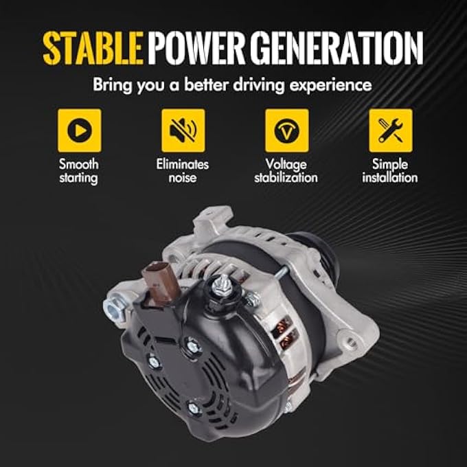 KUSATEC 27060-0T240 New Alternator Fit for Toyota Corolla 2014 2015 2016 2017 2018 2019 L4 1.8L; 12V 120A Replacement OE# 11776 104211-3300 - Image 3