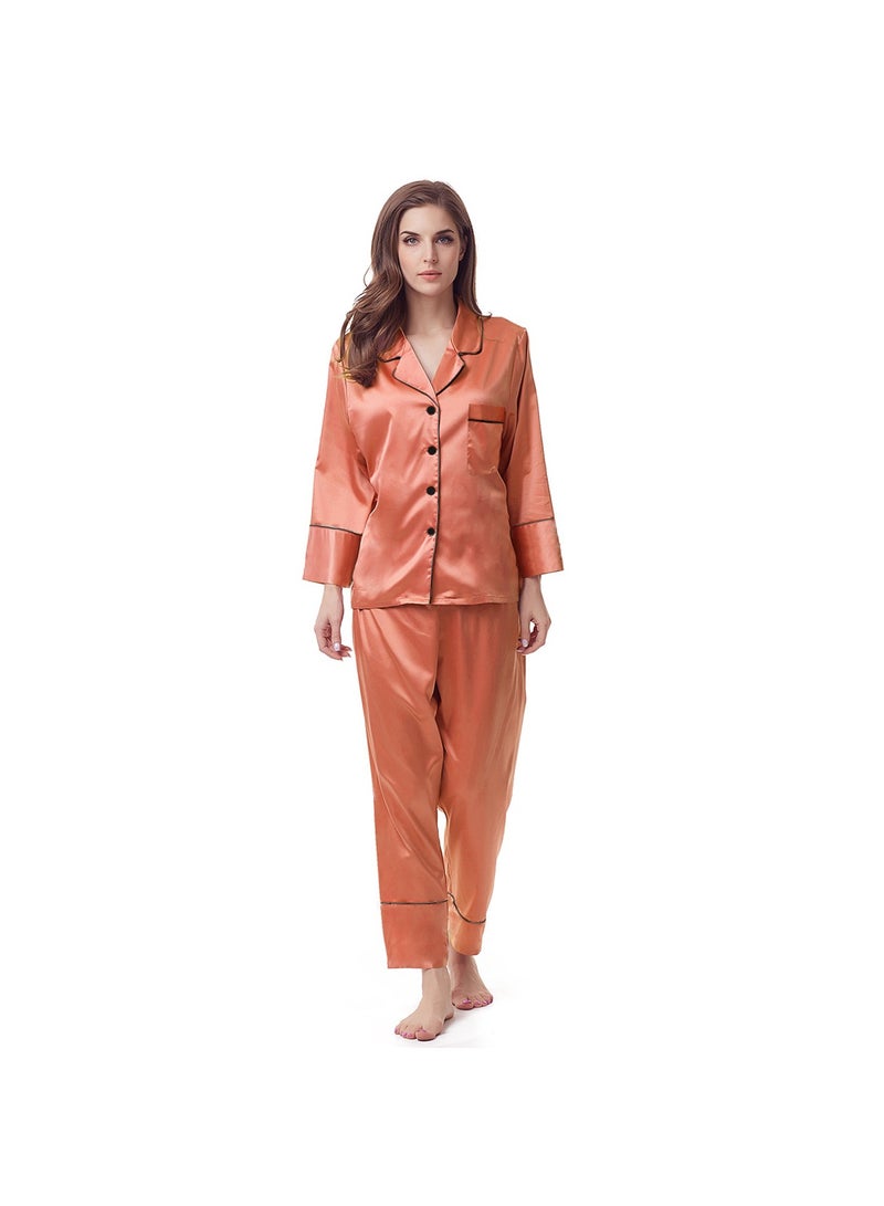 KUYING 2-piece Set Of Silk Pajamas 