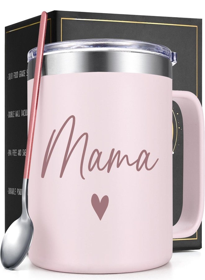 Lifecapido Mothers Day Gifts for Mom, Mama Insulated Coffee Mug with Spoon 14 oz, Mom Birthday Christmas Retirement Gifts for Mama Mother - Image 1