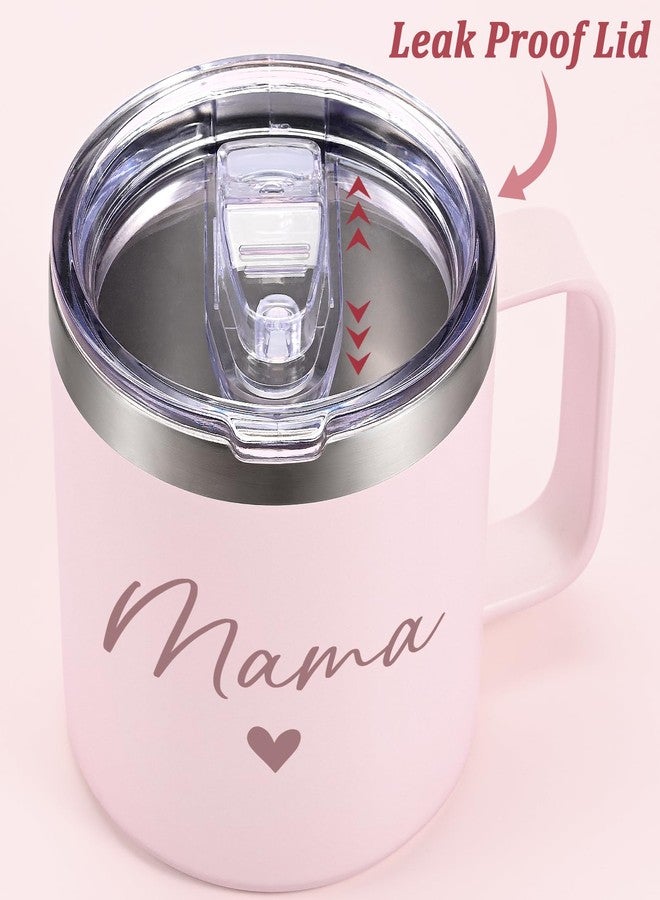 Lifecapido Mothers Day Gifts for Mom, Mama Insulated Coffee Mug with Spoon 14 oz, Mom Birthday Christmas Retirement Gifts for Mama Mother - Image 3