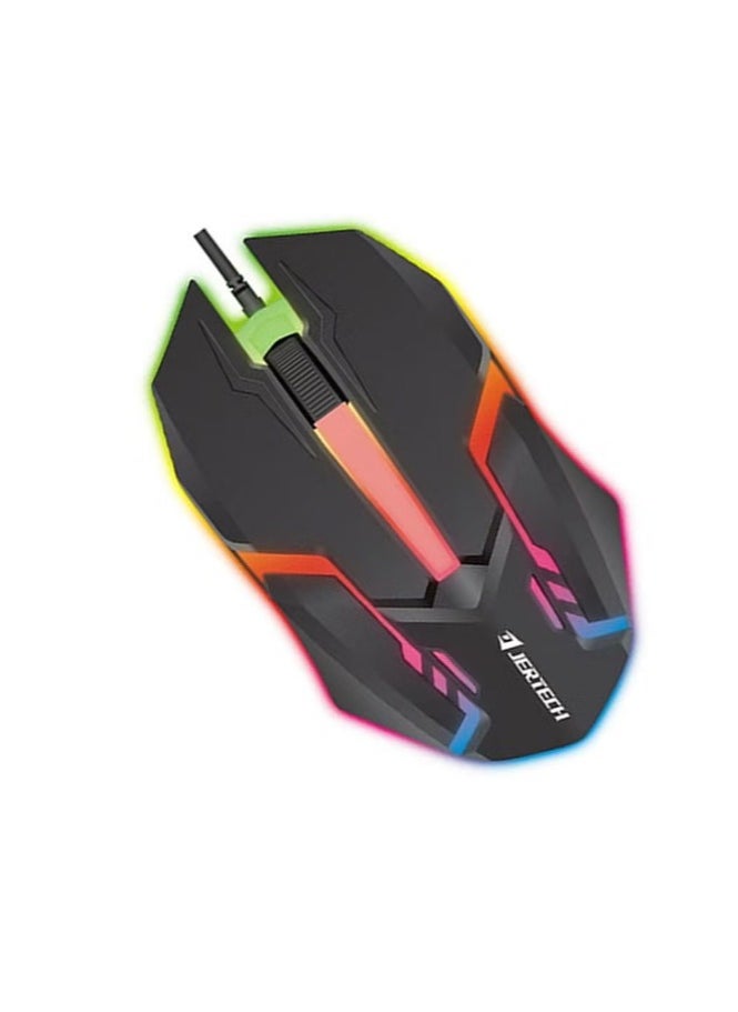 JERTECH Professional Warwick M200 LED Wired Gaming Mouse, Black  - Image 3
