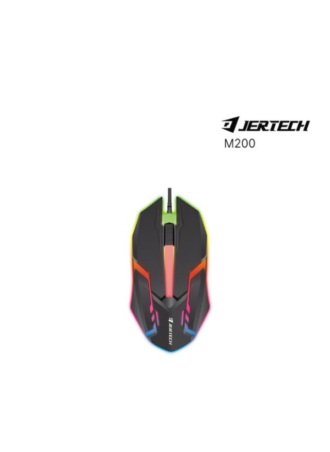 JERTECH Professional Warwick M200 LED Wired Gaming Mouse, Black  - Image 4