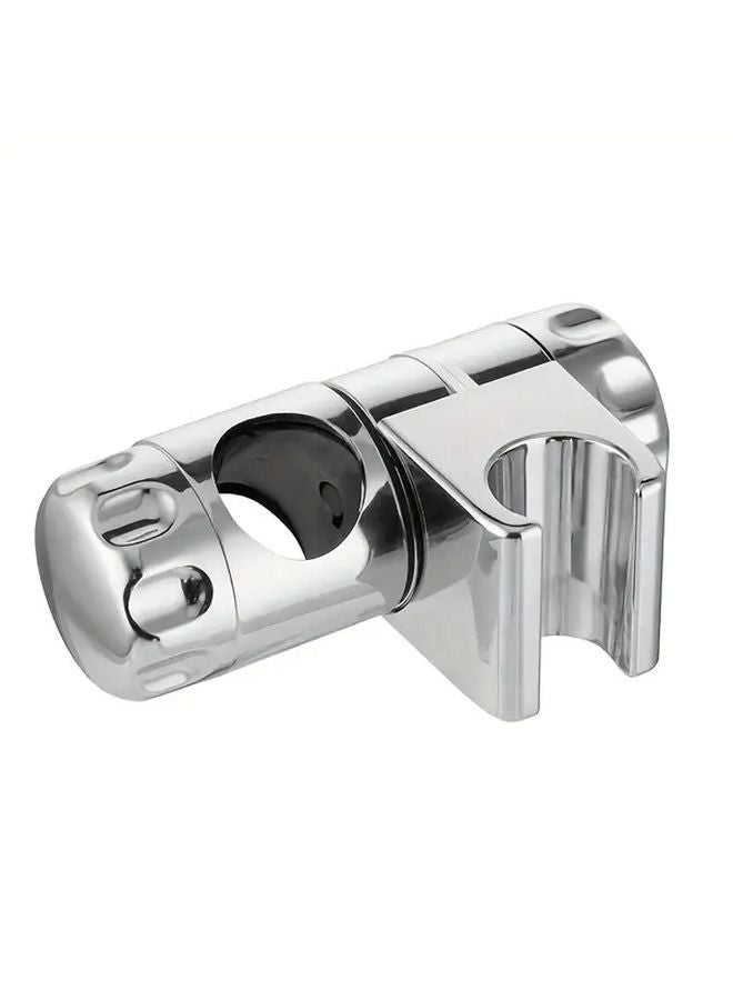Silvery Adjustable Shower Head Holder Wall Mounted Rotatable Durable Plastic Bathroom Accessory - Image 1