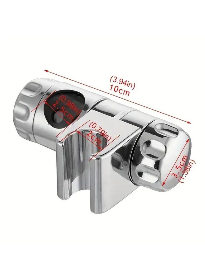 Silvery Adjustable Shower Head Holder Wall Mounted Rotatable Durable Plastic Bathroom Accessory - Image 4