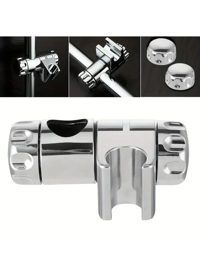 Silvery Adjustable Shower Head Holder Wall Mounted Rotatable Durable Plastic Bathroom Accessory - Image 5