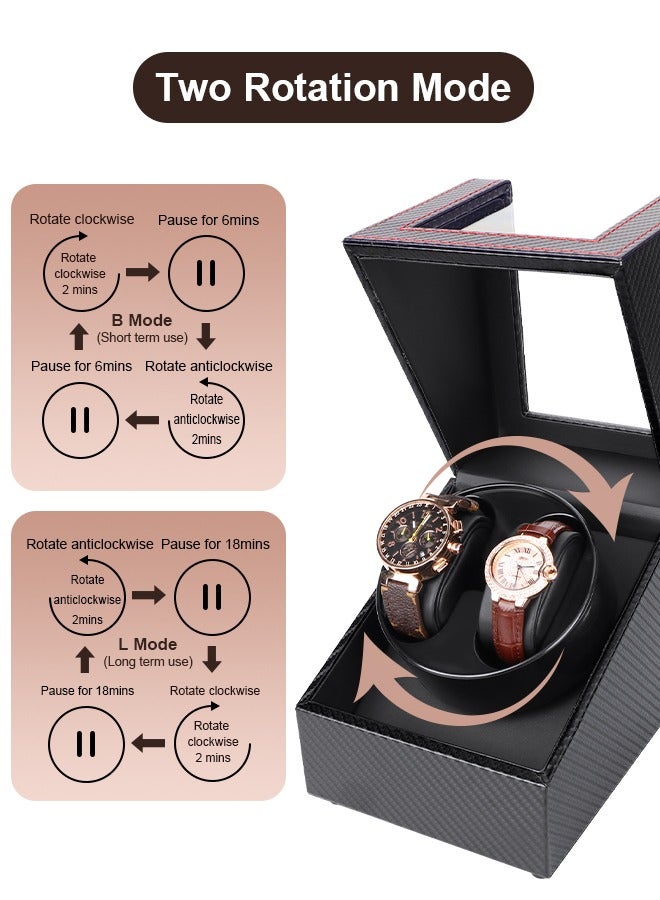 HomarKet Watch Winder for Automatic Watches,Automatic Watch Winder Box,Watches Organizer Storage for Women's and Men's Watches with Quiet Motor 4 Rotation Mode  - Image 4