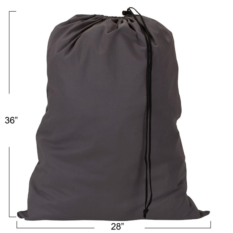 Household Essentials 140-1 Extra Large Natural Cotton Laundry Bag | Heavy Duty Hamper Liner | Grey - Image 3