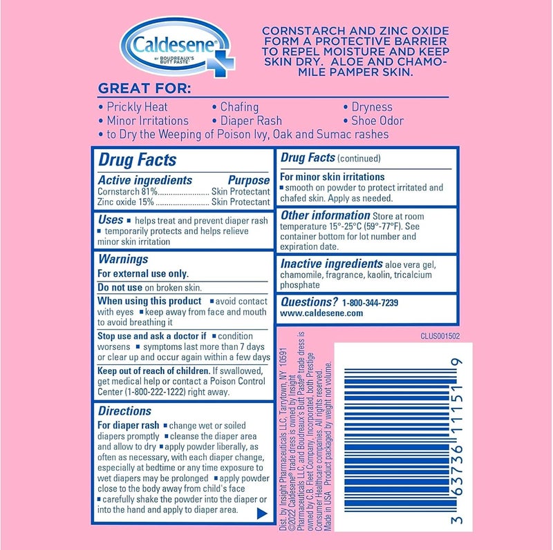 Caldesene Medicated Protecting Powder with Zinc Oxide  CornstarchTalc Free 5 Ounce 3 Pack - Image 5