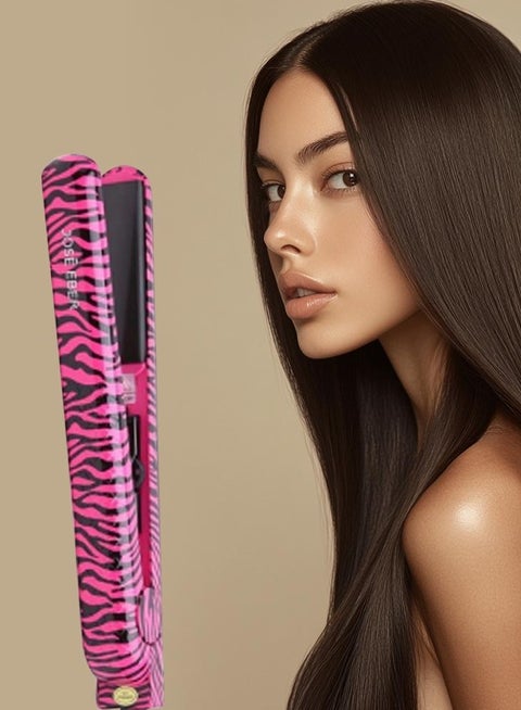 Wide Ceramic Flat Iron Pink/Black 1.25inch