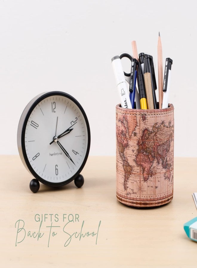 LINKWELL Pencil Holder for Desk, PU Leather Pen Holders for Cosmetics Office Supplies, Antique Gifts for Men Boyfriend Husband, Antique World Map PH81 - Image 4