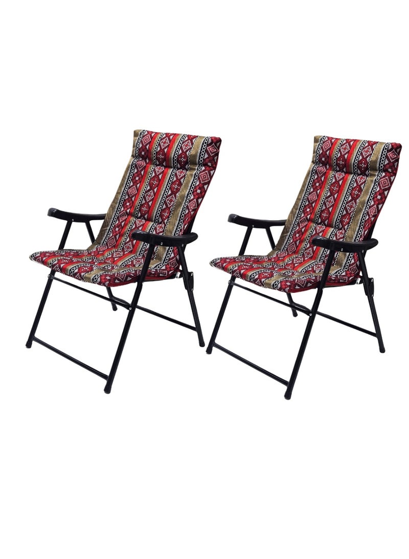 SMART HOME Sadu folding chair set with armrest consists of two chairs, a picnic seat, a sports chair, an outdoor chair and a garden chair - Image 2