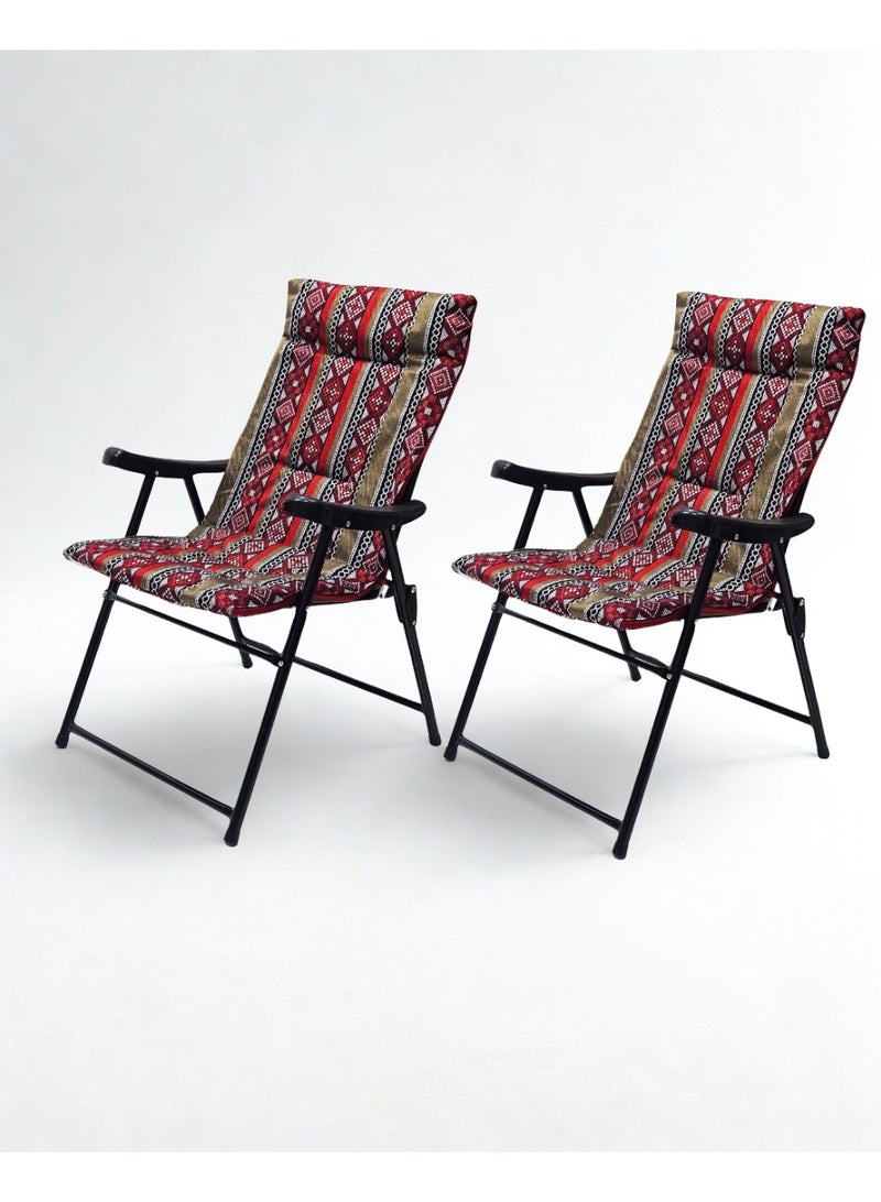 SMART HOME Sadu folding chair set with armrest consists of two chairs, a picnic seat, a sports chair, an outdoor chair and a garden chair - Image 1