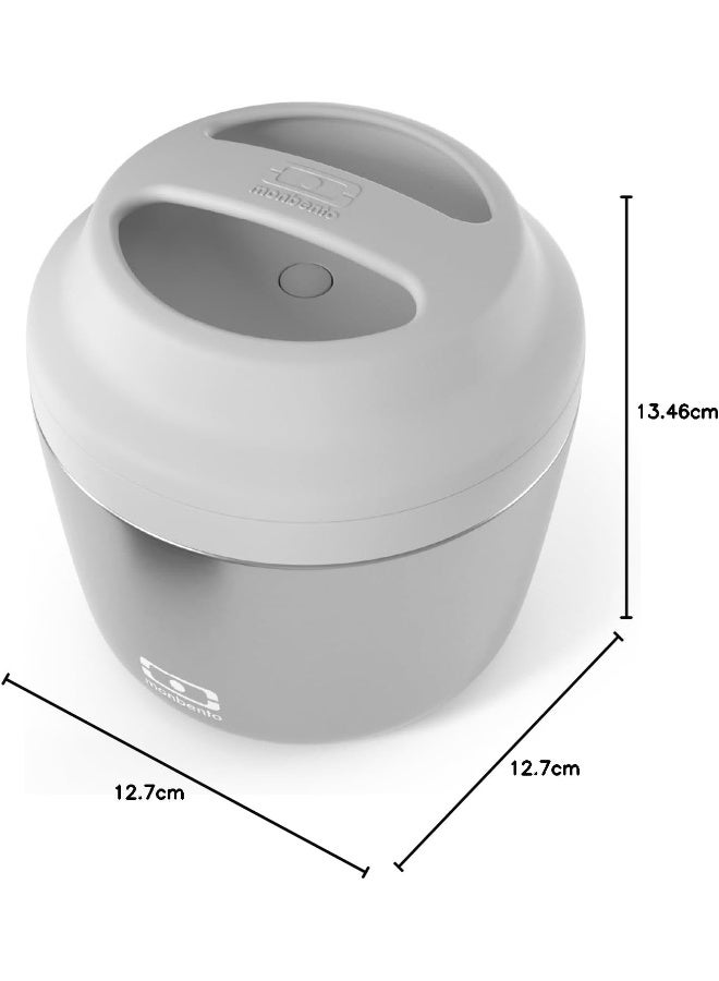 monbento - MB Element Silver Grey Insulated Lunch Box - Leakproof and Insulated Container Keeps Food hot/Cold - BPA Free - Food Grade Safe - Image 4