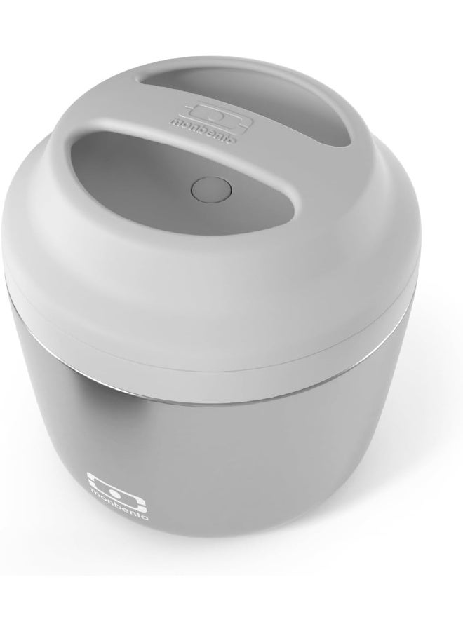monbento - MB Element Silver Grey Insulated Lunch Box - Leakproof and Insulated Container Keeps Food hot/Cold - BPA Free - Food Grade Safe - Image 1