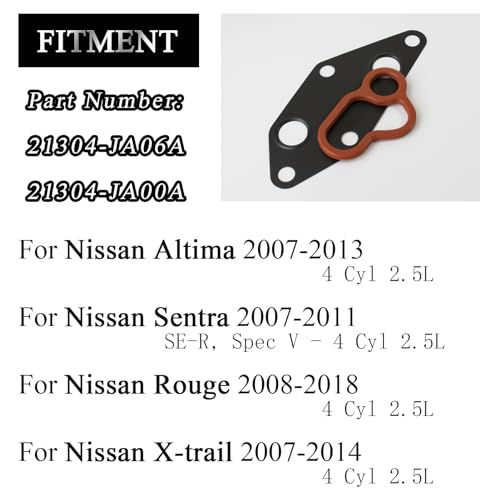 AUPARTIK Engine Oil Cooler Gasket Set with Oring Seal Fit for Nissan Altima 2007-2013 Sentra 2007-2011 Rogue 2008-2018 X-trail 2007-2014 2.5L 21304-JA06A 21304-JA00A - Image 2
