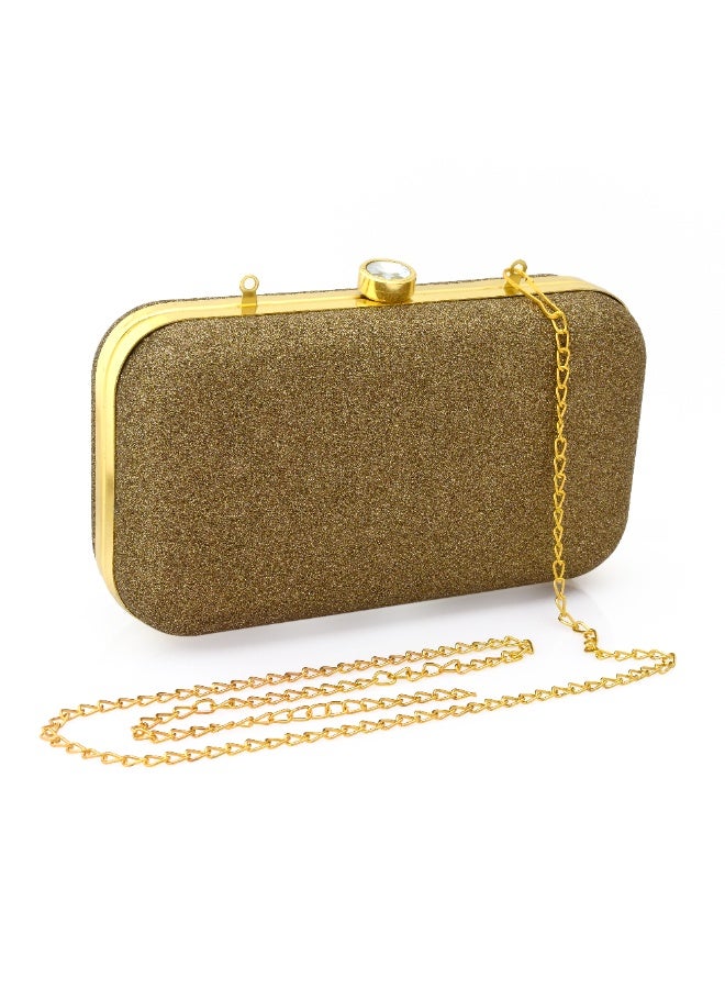 Clutch Purse for Women, Soft & Lightweight Evening Clutch for Weddings, Proms, Cocktail Shiny Bronze - Image 1