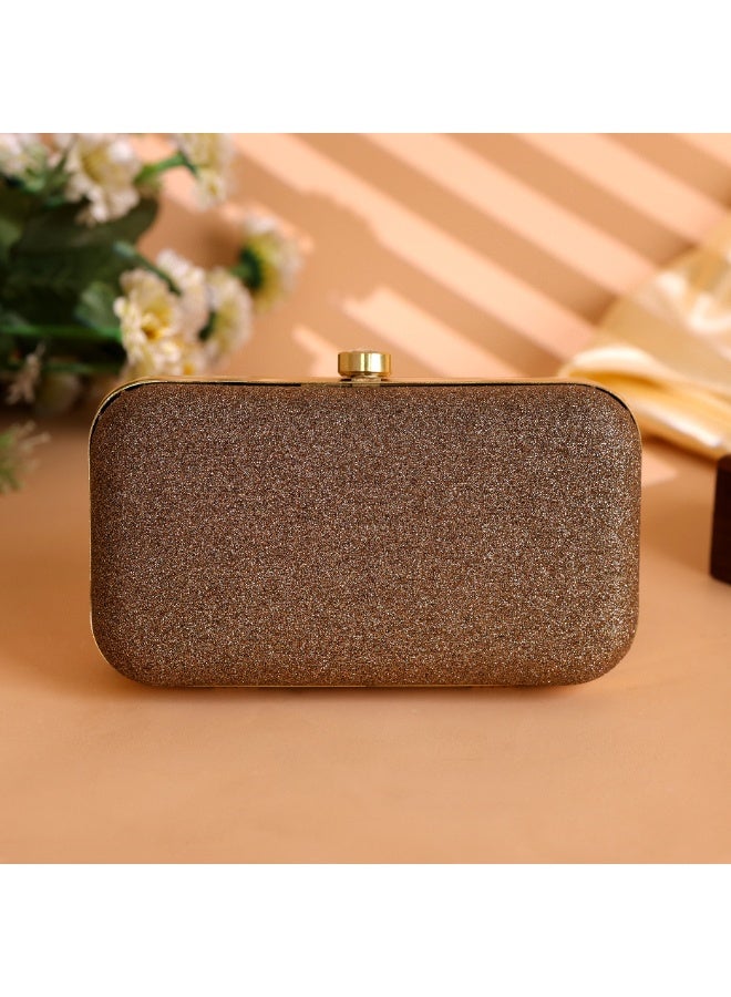 Clutch Purse for Women, Soft & Lightweight Evening Clutch for Weddings, Proms, Cocktail Shiny Bronze - Image 2