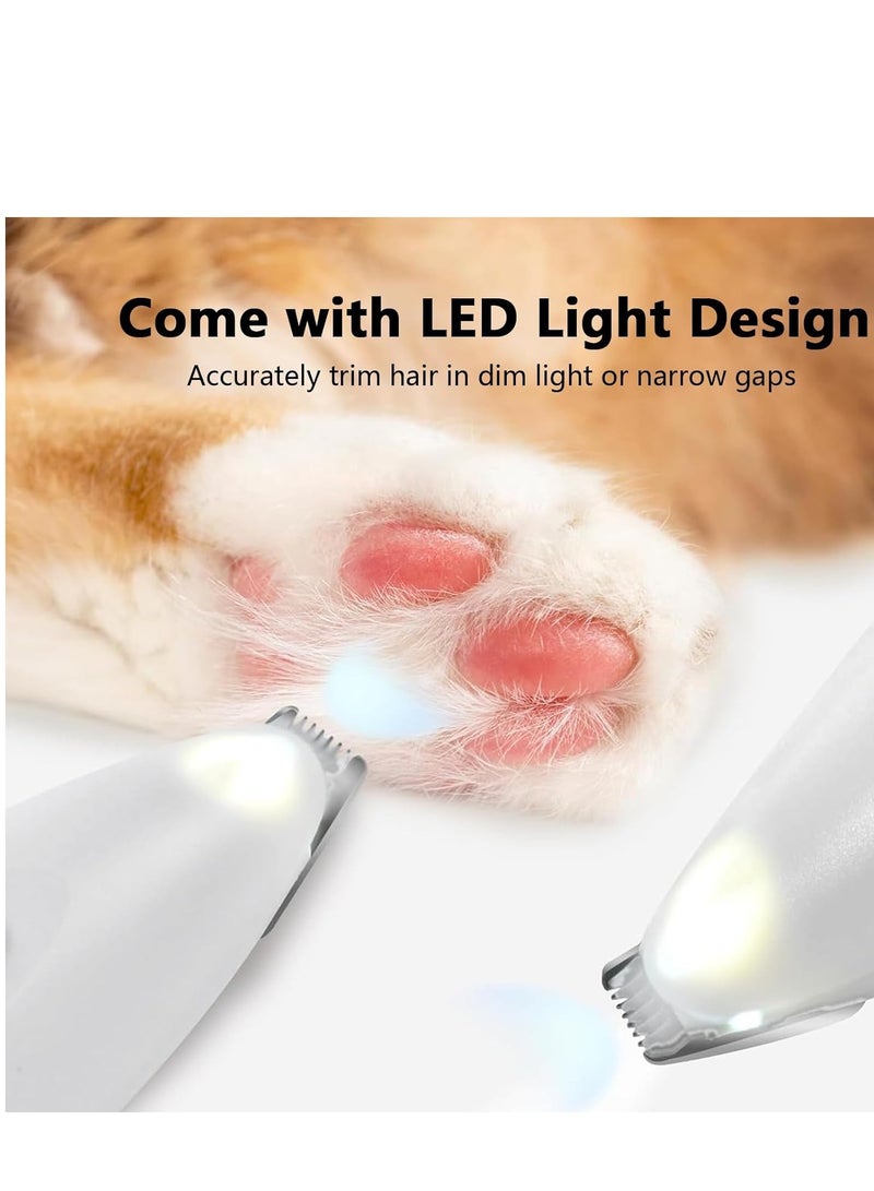 SYOSI مقصات للتشذيب، قاطع مخالب الكلب مع LED، ماكينة حلاقة كهربائية قابلة للشحن بدون سلك بسرعتين منخفضة الضوضاء بشفرة سيراميك للشعر حول الوجه والمخالب والعيون والأذان والمؤخرة - Image 5