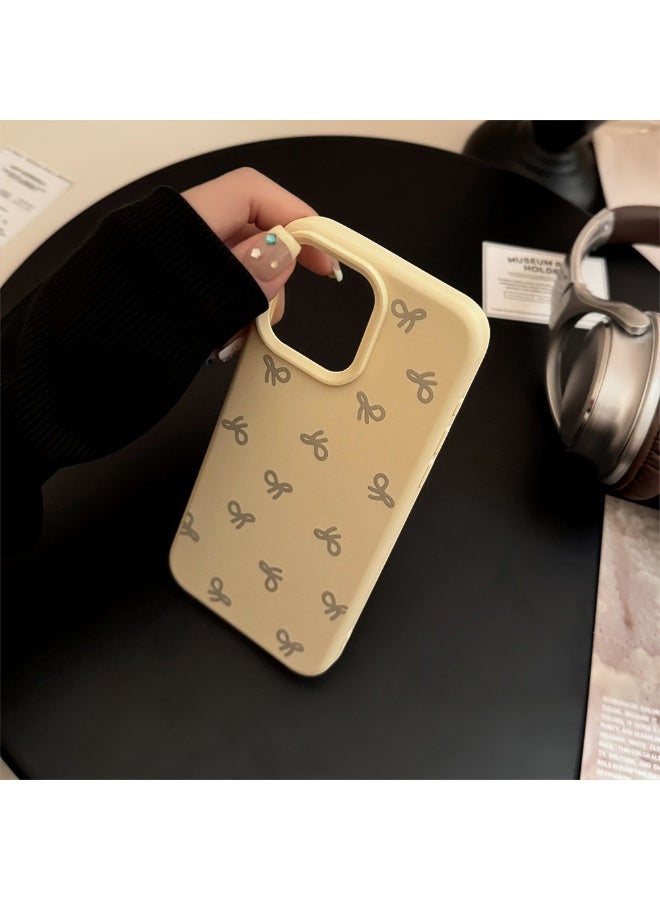NIBEMINENT Bowknot Protective TPU Case Cover For iPhone 16, Butter Yellow
