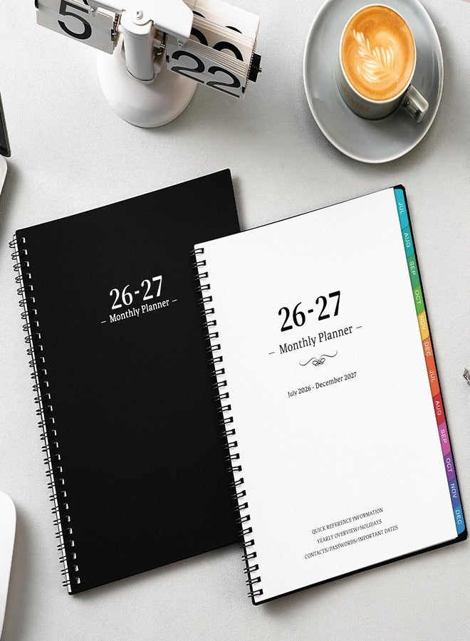 Shoparr 2026-2027 Monthly Planner - Academic Planner/Calendar 2026-2027, JUL 2026 - DEC 2027, Monthly Planners with Colorful Tabs, Planners for Daily Organizing - Waterproof Cover ( 8" x10", Notes Pages, Black) - Image 2