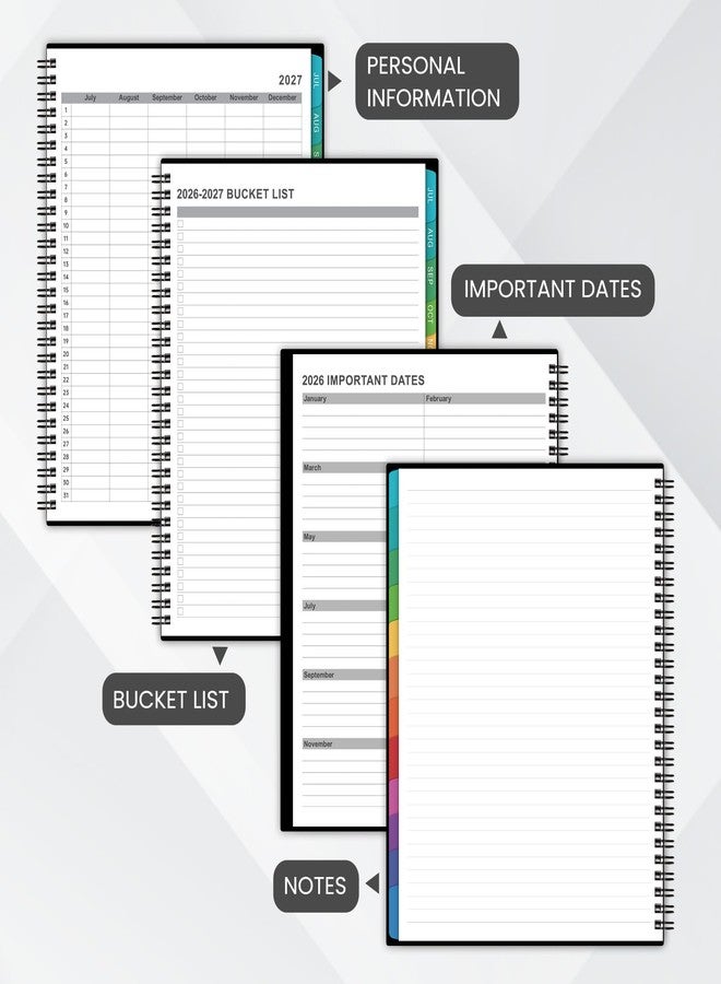 Shoparr 2026-2027 Monthly Planner - Academic Planner/Calendar 2026-2027, JUL 2026 - DEC 2027, Monthly Planners with Colorful Tabs, Planners for Daily Organizing - Waterproof Cover ( 8" x10", Notes Pages, Black) - Image 5