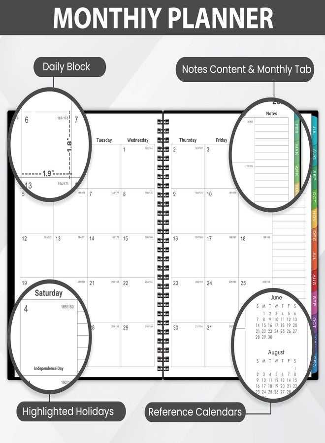 Shoparr 2026-2027 Monthly Planner - Academic Planner/Calendar 2026-2027, JUL 2026 - DEC 2027, Monthly Planners with Colorful Tabs, Planners for Daily Organizing - Waterproof Cover ( 8" x10", Notes Pages, Black) - Image 3