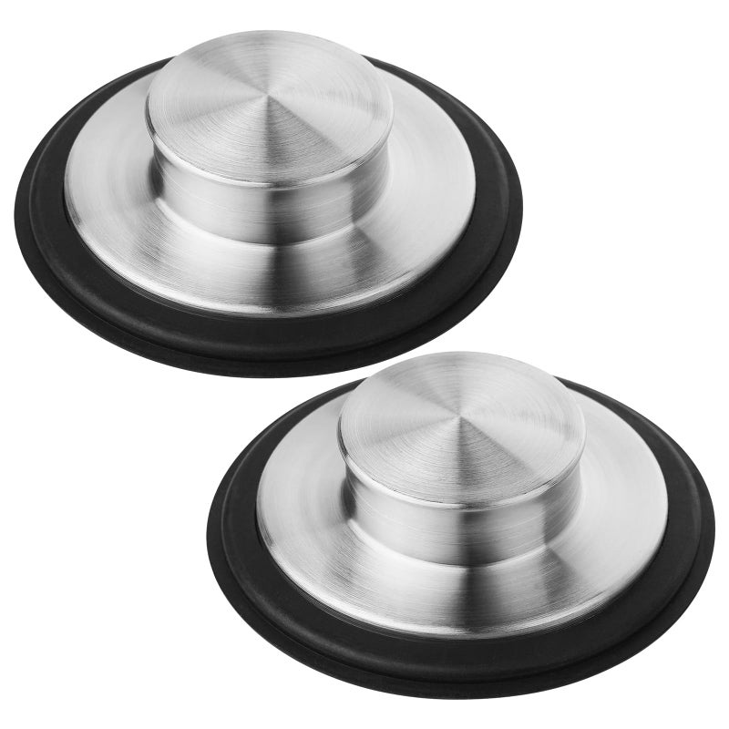 Tifanso Kitchen Sink Drain Stopper Cover 2PCS Stainless Steel Garbage Disposal Stopper 334 Inch Drain Plug Fits Standard Kitchen Sink Size of 312 Inch
