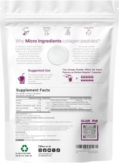 Micro Ingredients Micro Ingredients, Multi Collagen Peptides, Type I, II, III, V, X, Unflavored, 2 lb  - Image 2