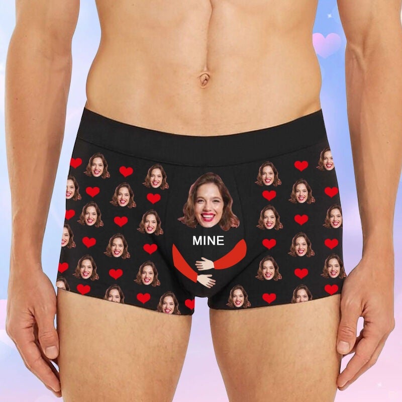 Selling Supply Men'S Underwear Human Head Po Heart Hug 3D Digital Printing One Piece Minimum Order - Image 1