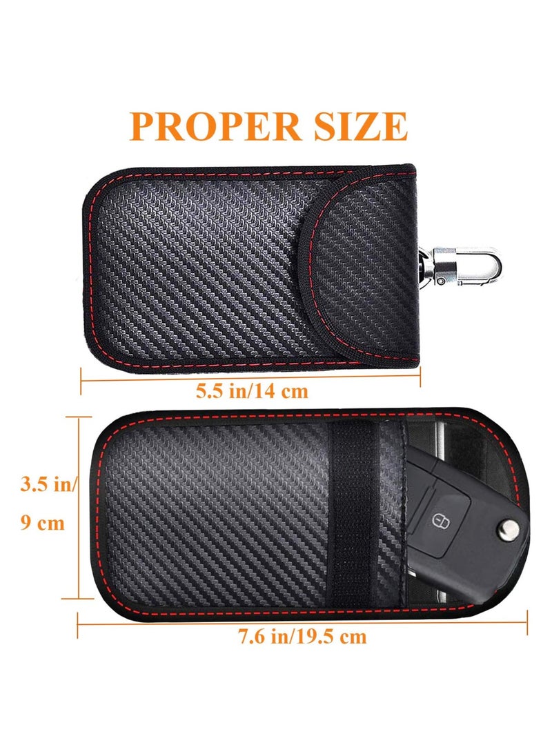 Generic - Upgraded Key Fob Faraday Bag - Premium Signal Blocking Protector for Car Security, Anti-Theft Pouch, Anti-Hacking Case, 3D Carbon Fiber Texture (2 Pack) - Image 1