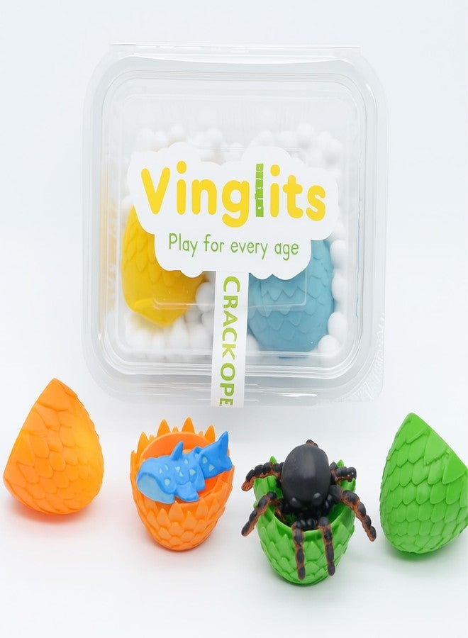 Vinglits Mysteryy Eggs – 3D Printed Animal Fidget Toys – Collectible Fidget Toys – Farm, Wild, Aqua, Bug, and Fantasy Themes – Packs of 2, 6, or 12 – Fun for Kids & Gifting (Aqua Squad, Pack of 2) - Image 1