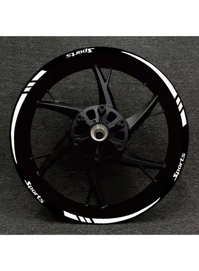 White Reflective Wheel Ring Stickers Set For Car Motorcycle 18 To 21 Inch - Image 5