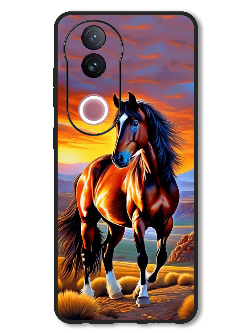 Theodor Case Compatible with Vivo V50 Protection Shockproof Bumper Cover Horse Painting - Image 1