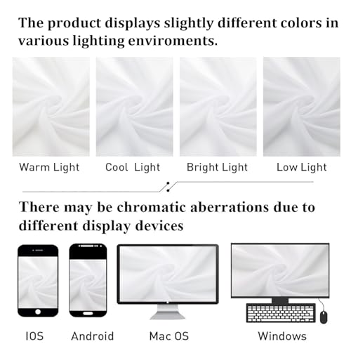Lecloud White Sheer Curtains 63 Inch Length 2 Panels, Elegant Voile Drapes for Dinning Small Windows, Light Filtering Gauzy Curtain for Living Room Bedroom Bathroom, Dual Rod Pocket, 40" W x 63" L - Image 5