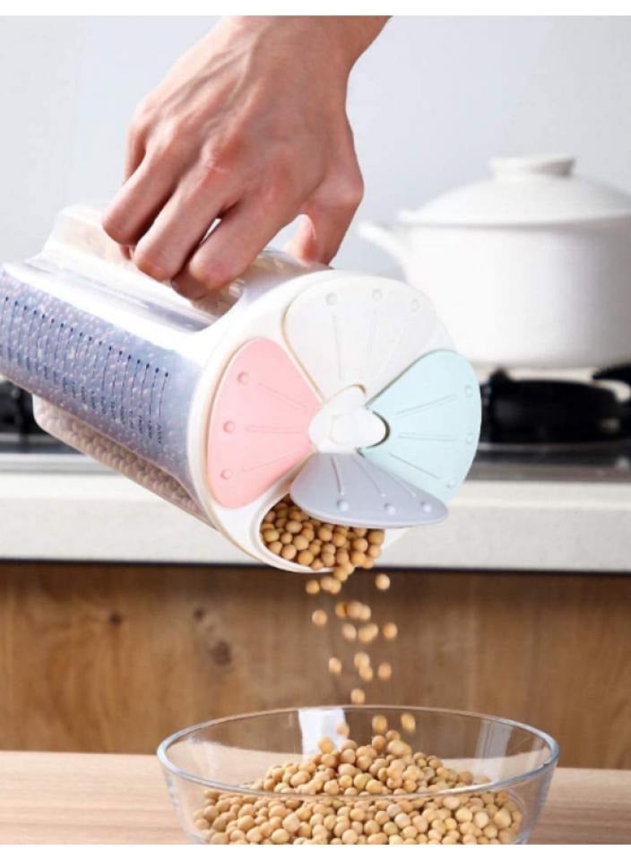 اليسا حاوية تخزين الحبوب والأطعمة الجافة بأربع شبكات (2500 مل) - موزع محكم الإغلاق للأرز والدقيق والسكر والقهوة والمكسرات والوجبات الخفيفة - منظم خالٍ من مادة BPA وموفر للمساحة (وردي) - Image 3