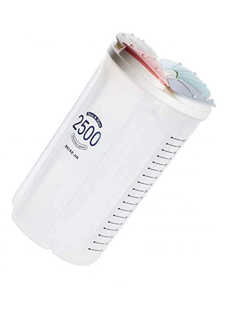 اليسا حاوية تخزين الحبوب والأطعمة الجافة بأربع شبكات (2500 مل) - موزع محكم الإغلاق للأرز والدقيق والسكر والقهوة والمكسرات والوجبات الخفيفة - منظم خالٍ من مادة BPA وموفر للمساحة (وردي) - Image 4