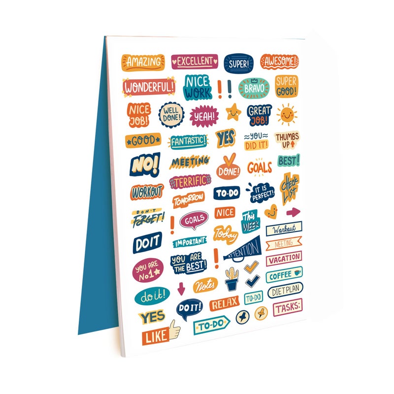 DOODLE Paper Sticker Book with 650+ Productivity Journal Stickers|Perfect for Journaling, Scrapbook Projects|650+ Stickers|A5 Book with 10 Pages, self-adhesive, notebook, 14.5 cm - Image 2