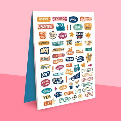 DOODLE Paper Sticker Book with 650+ Productivity Journal Stickers|Perfect for Journaling, Scrapbook Projects|650+ Stickers|A5 Book with 10 Pages, self-adhesive, notebook, 14.5 cm - Image 4