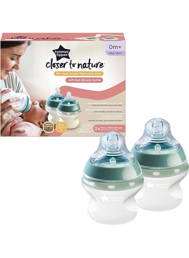 tommee tippee Pack Of 2 Closer To Nature Silicone Baby Bottle - 5Oz, 150 Ml - Image 4