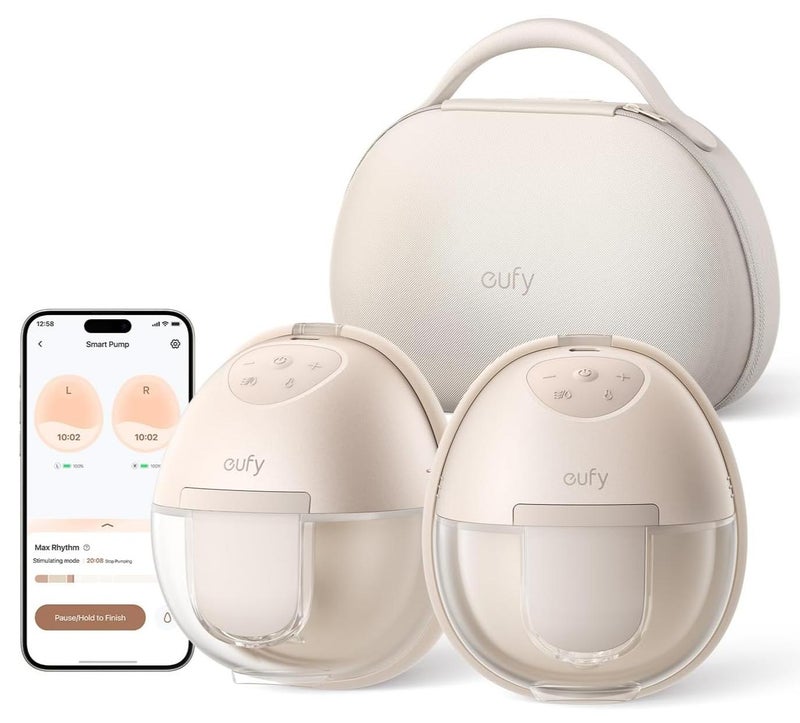 eufy Wearable Breast Pump S1 Pro, Electric Hands-Free Breast Pump with Heating Technology, Portable Charging Case, App-Controlled Smart Rhythm, Hospital-Grade Suction, Leak-Proof and Ultra-Quiet - Image 1