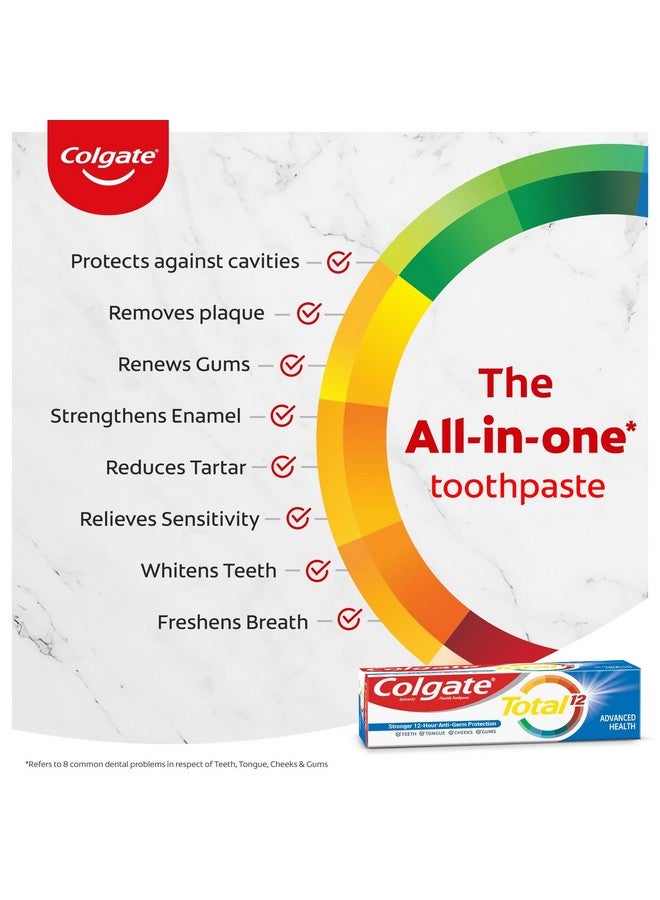 كولجيت معجون أسنان توتال المتقدم المضاد للبكتيريا، 480 جم، مع حماية ضد الجراثيم لمدة 12 ساعة، صحة الفم بالكامل، رقم 1 في العالم، معجون أسنان مقاوم للجراثيم (عرض حزمة كومبو) - Image 3
